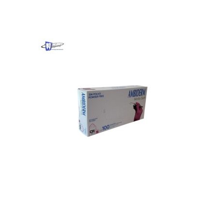 Guantes de nitrilo chico ambiderm rosa caja con 100